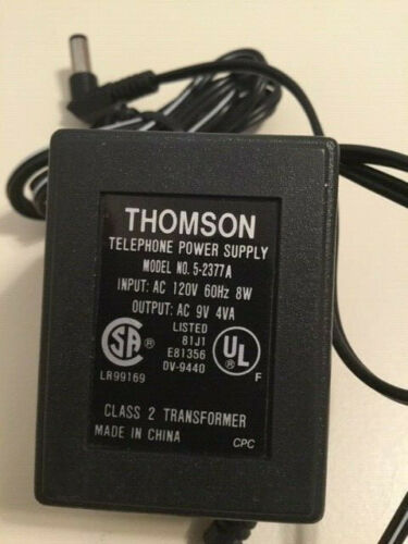 New 9V 4VA Thomson Telephone 5-2377A Class 2 Transformer Ac Adapter